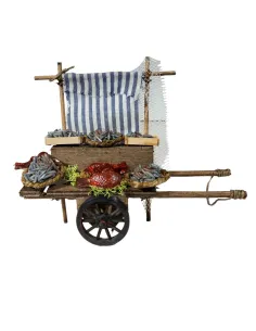 Carretto con pesce per statue da 8-10 cm 2