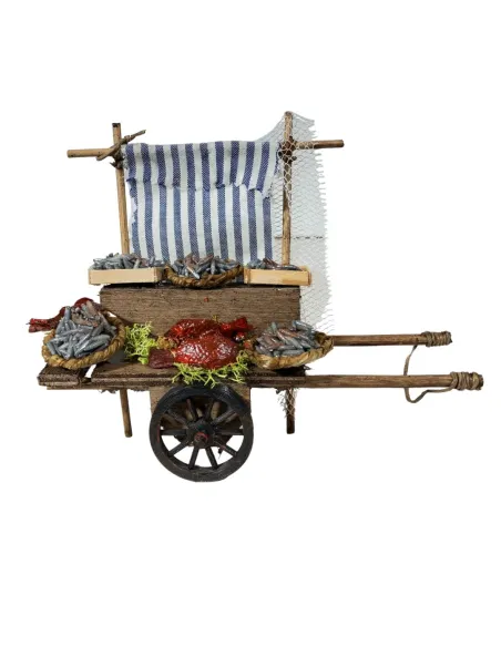 Wooden Fish Cart for 8–10 cm Nativity Figures
