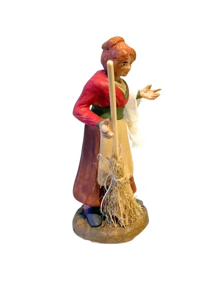 12 cm Terracotta Woman with Broom