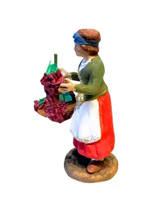 12 cm Terracotta Woman with Grapes 2