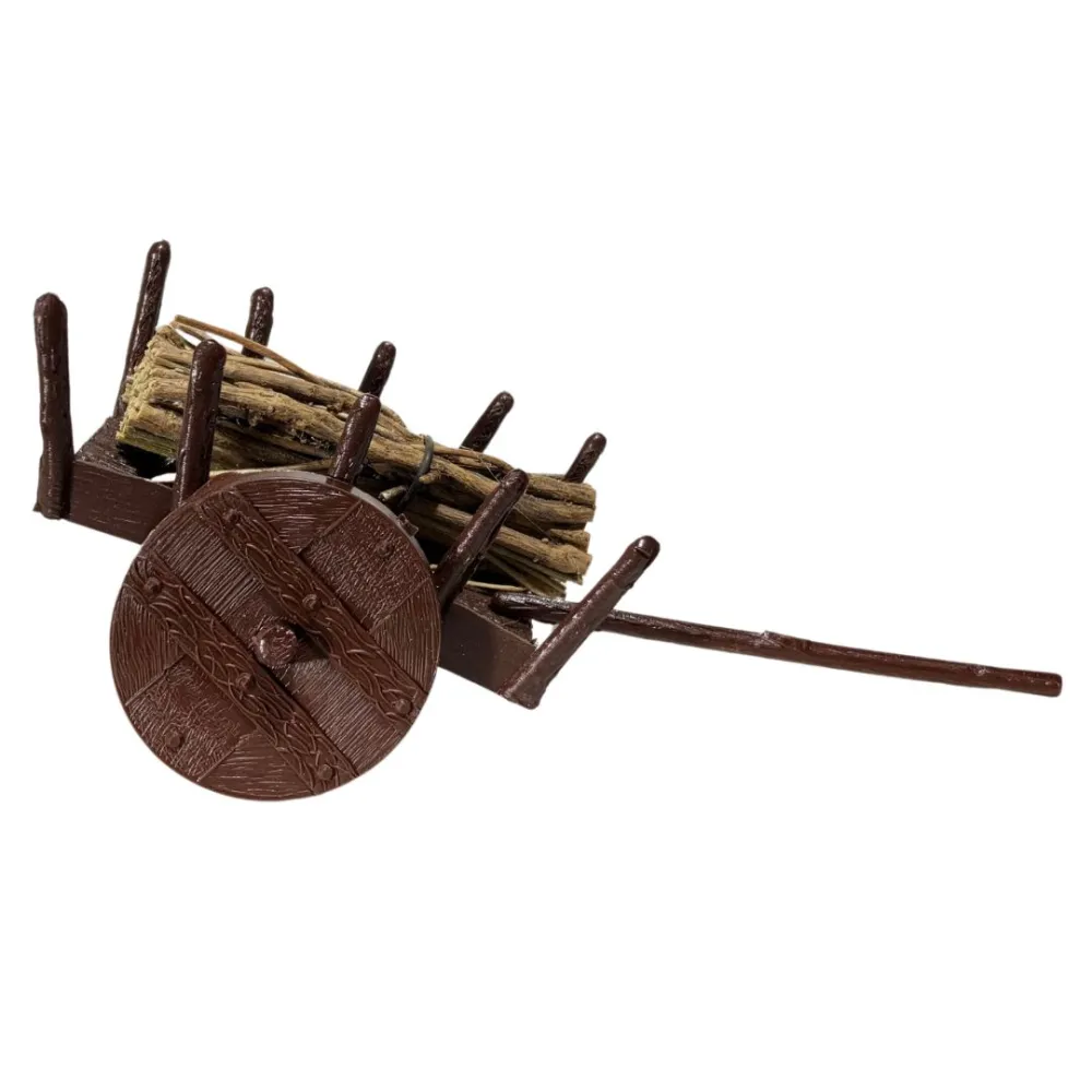 PVC Cart with Firewood Bundle for 8–10 cm Nativity Figures