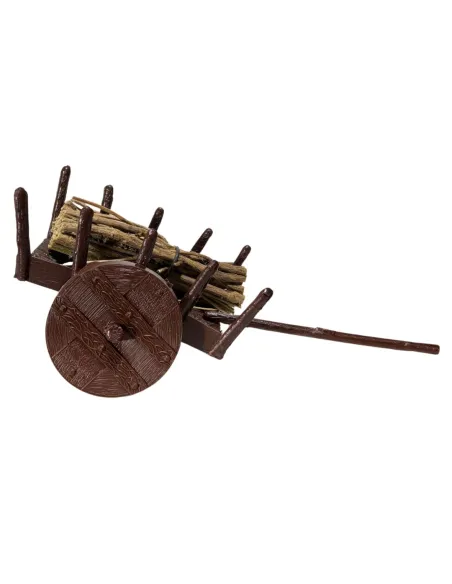 PVC Cart with Firewood Bundle for 8–10 cm Nativity Figures