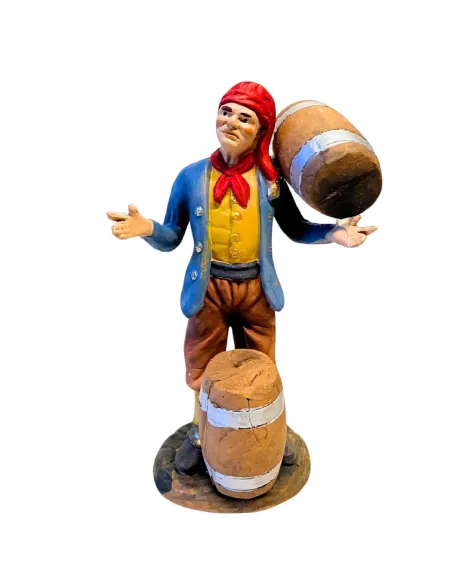 12 cm Terracotta Man with Two Barrels