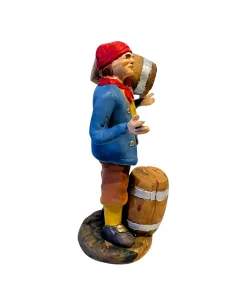 Uomo con 2 botti in terracotta 12 cm 2