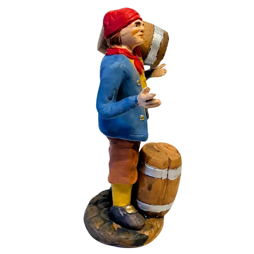 12 cm Terracotta Man with Two Barrels