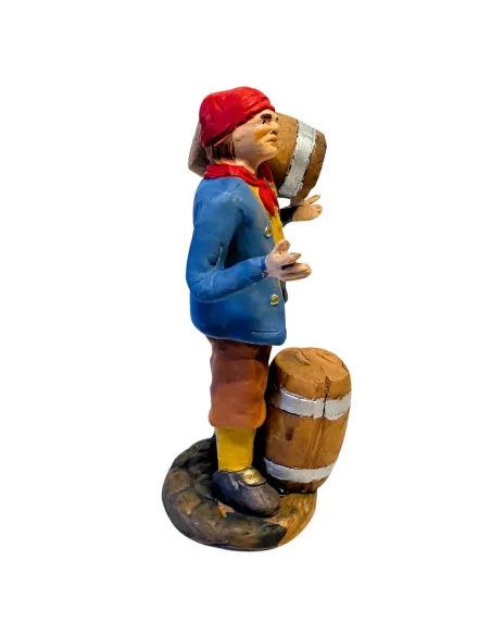 12 cm Terracotta Man with Two Barrels
