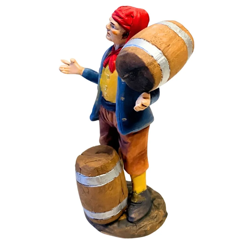 12 cm Terracotta Man with Two Barrels