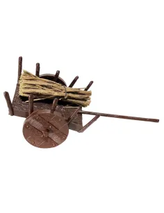 PVC Cart with Firewood Bundle for 8–10 cm Nativity Figures