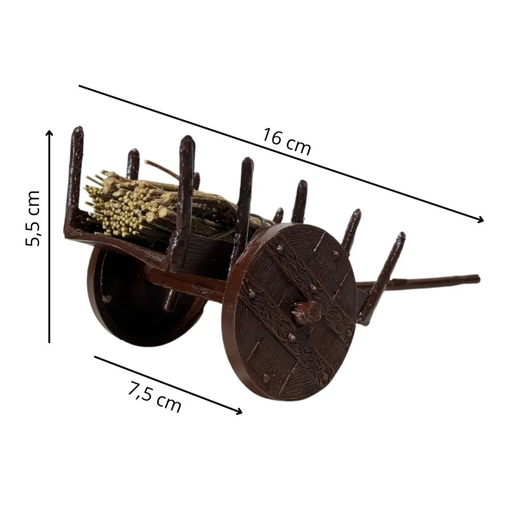 PVC Cart with Firewood Bundle for 8–10 cm Nativity Figures