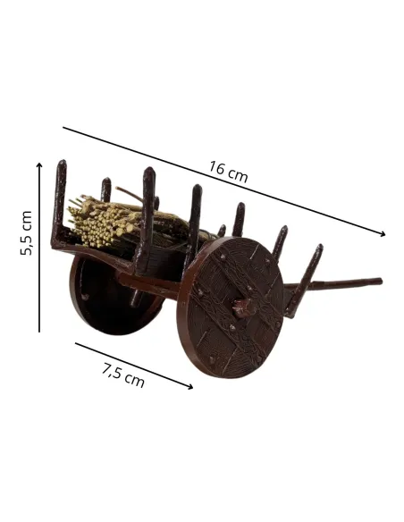 PVC Cart with Firewood Bundle for 8–10 cm Nativity Figures