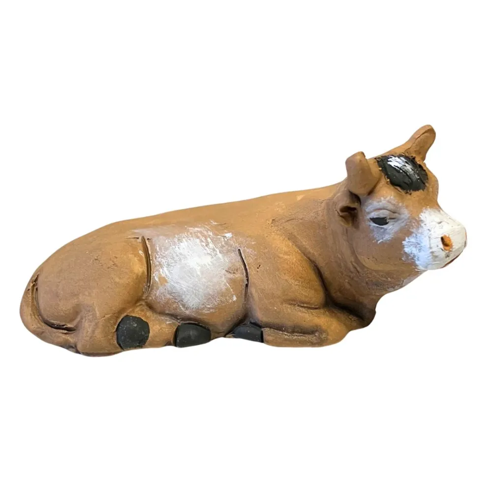 Terracotta Ox for 10 cm Nativity Figures