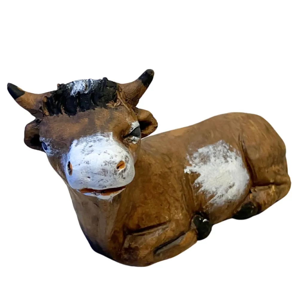Terracotta Ox for 12 cm Nativity Figures