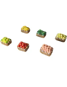 Set of 6 Resin Baskets with Fruit and Eggs for 20–25 cm Nativity Figures