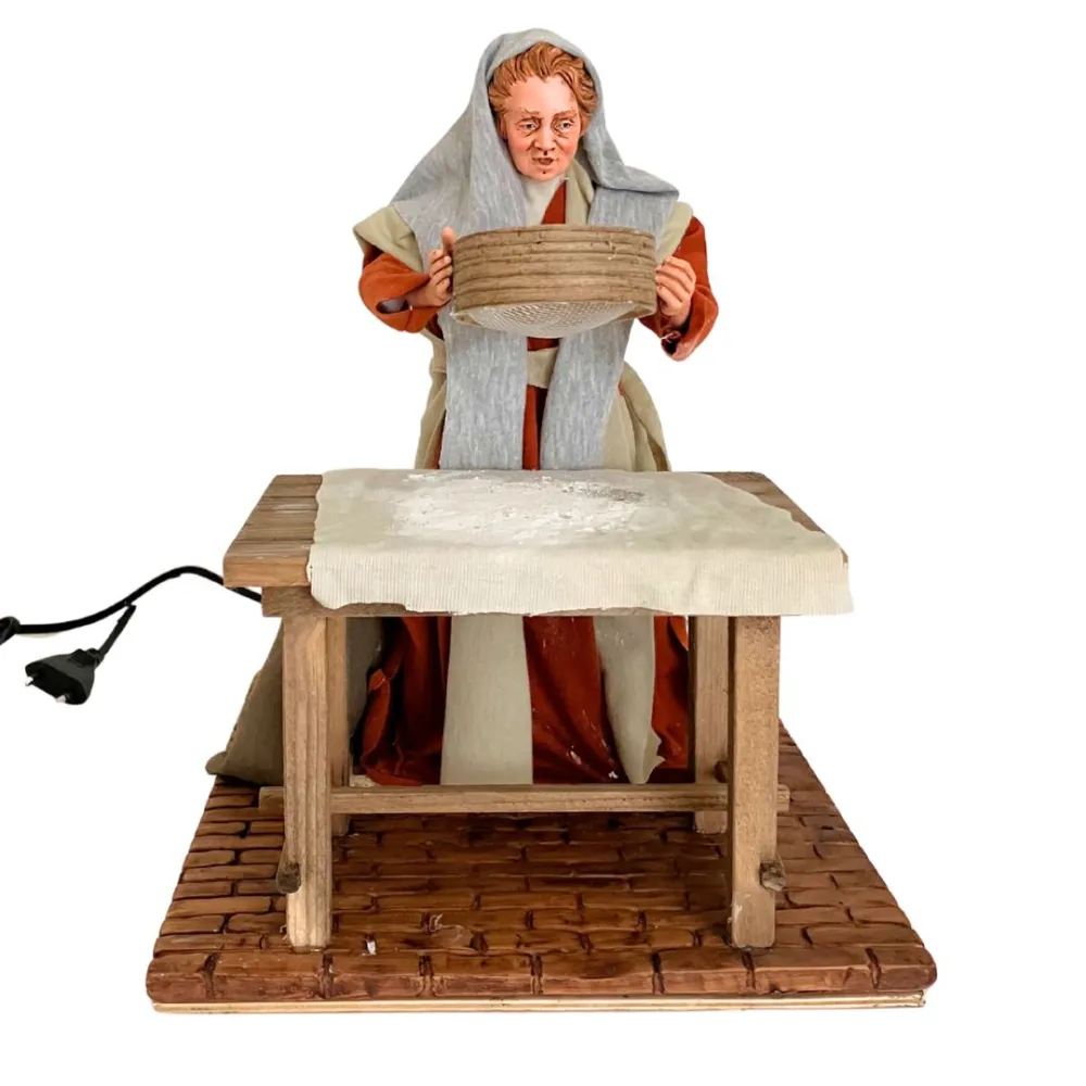 Animated Palestinian Woman Sifting Flour - 30 cm