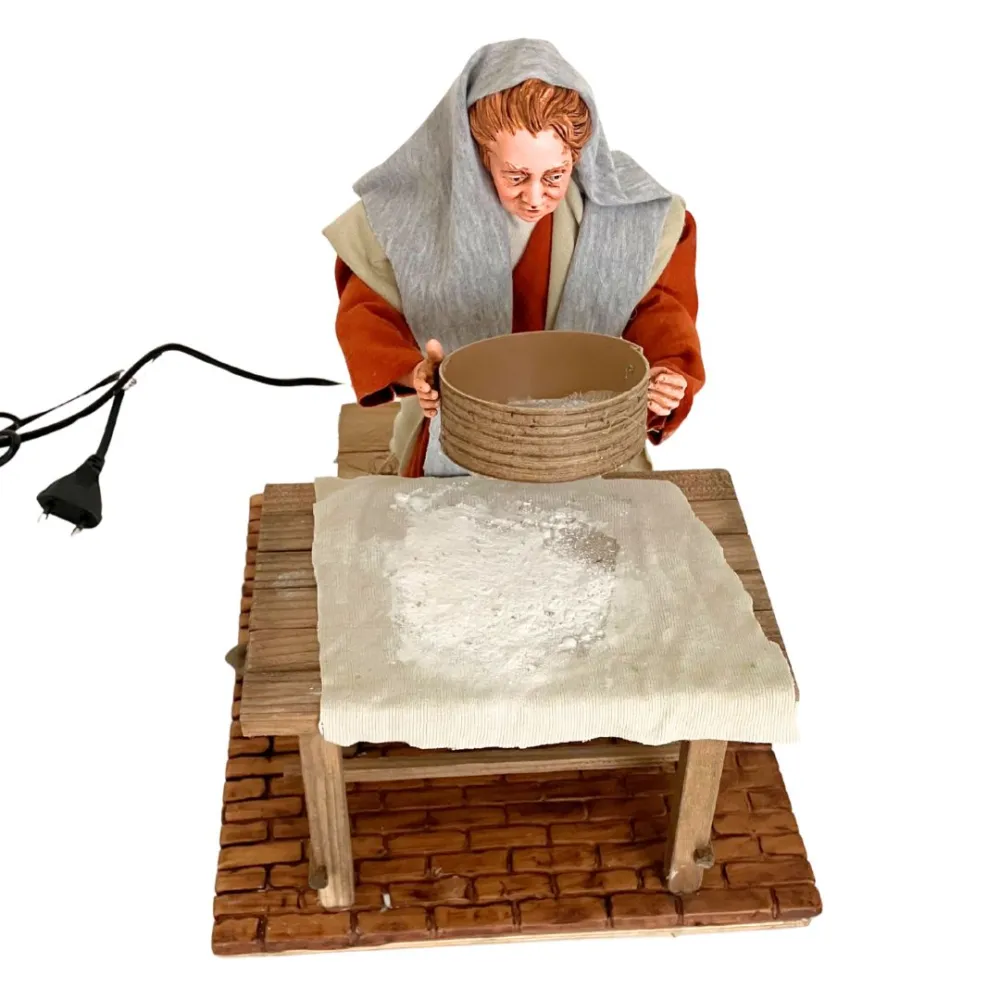 Animated Palestinian Woman Sifting Flour - 30 cm