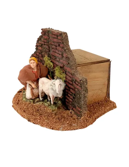 Animated PVC Landi Milking Woman for 10 cm Nativity Figures