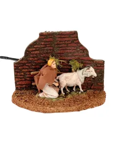 Mungitrice Landi con capra in movimento per statue da10 cm 2