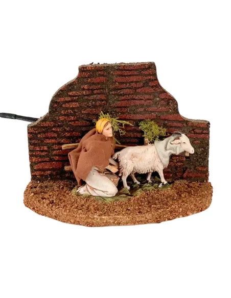 Animated PVC Landi Milking Woman for 10 cm Nativity Figures