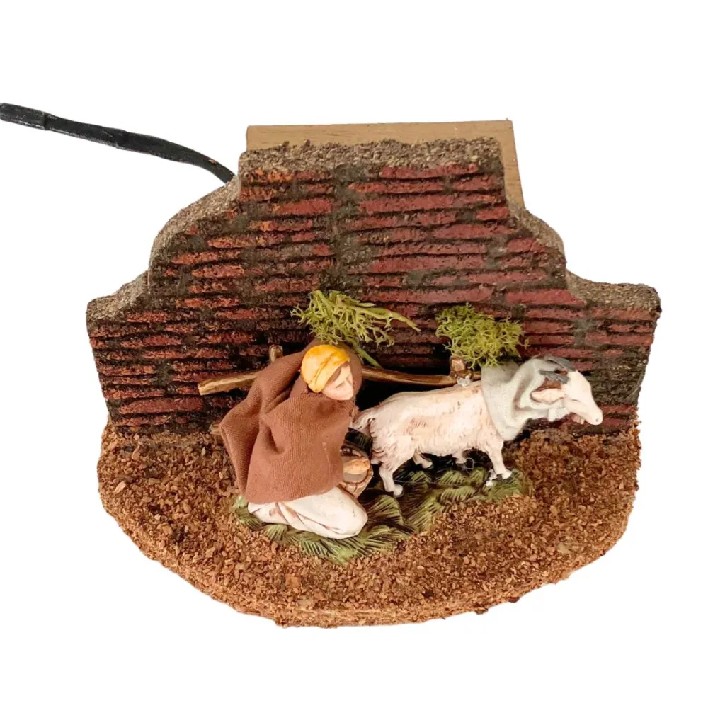 Animated PVC Landi Milking Woman for 10 cm Nativity Figures