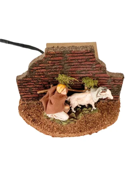 Animated PVC Landi Milking Woman for 10 cm Nativity Figures