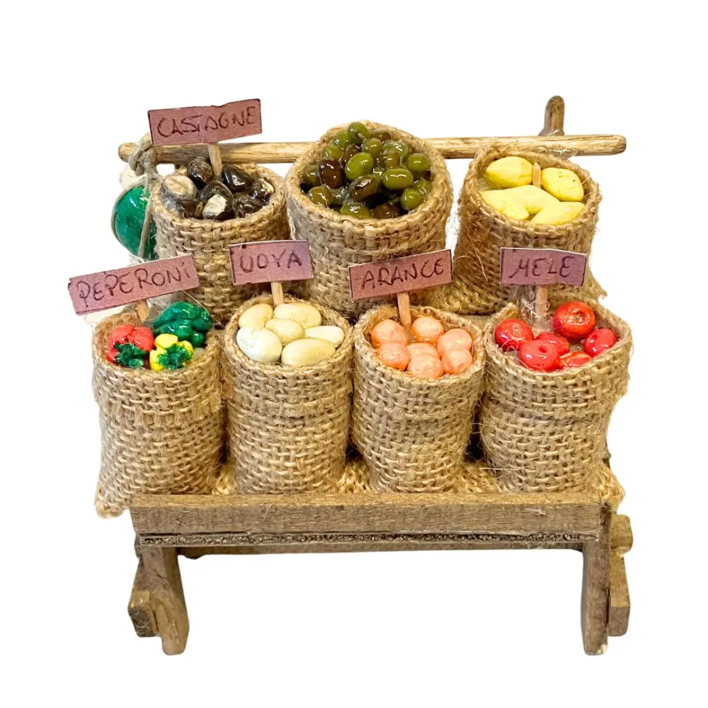 Market Stall with Fruit and Vegetables for 10–15 cm Nativity Figures