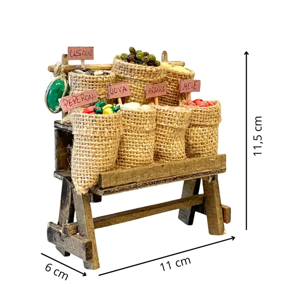 Market Stall with Fruit and Vegetables for 10–15 cm Nativity Figures