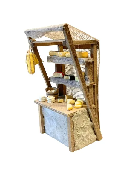 Bancarella con formaggi per statue da 10-15 cm