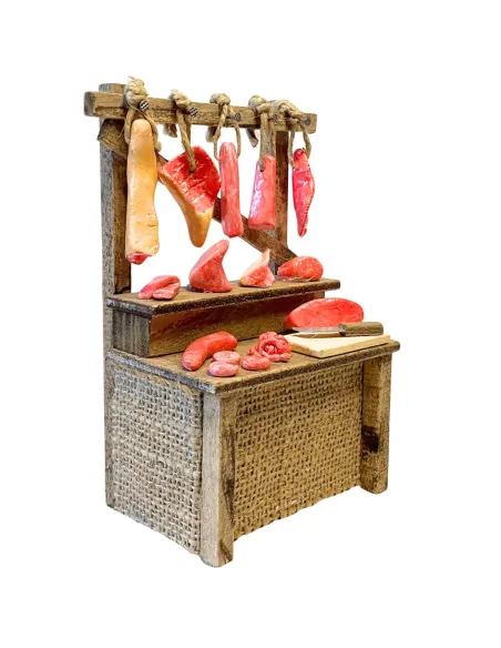 Bancarella con carne per statue da 10-15 cm