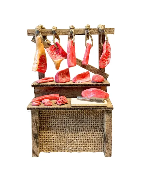 Bancarella con carne per statue da 10-15 cm