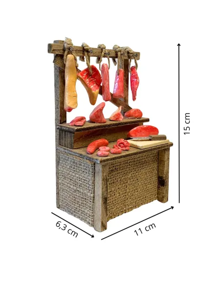 Bancarella con carne per statue da 10-15 cm