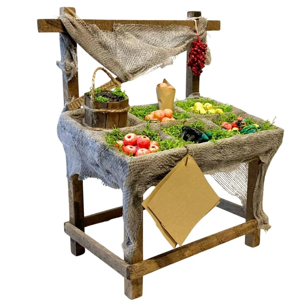 Wooden Market Stall for 25–30 cm Nativity Figures