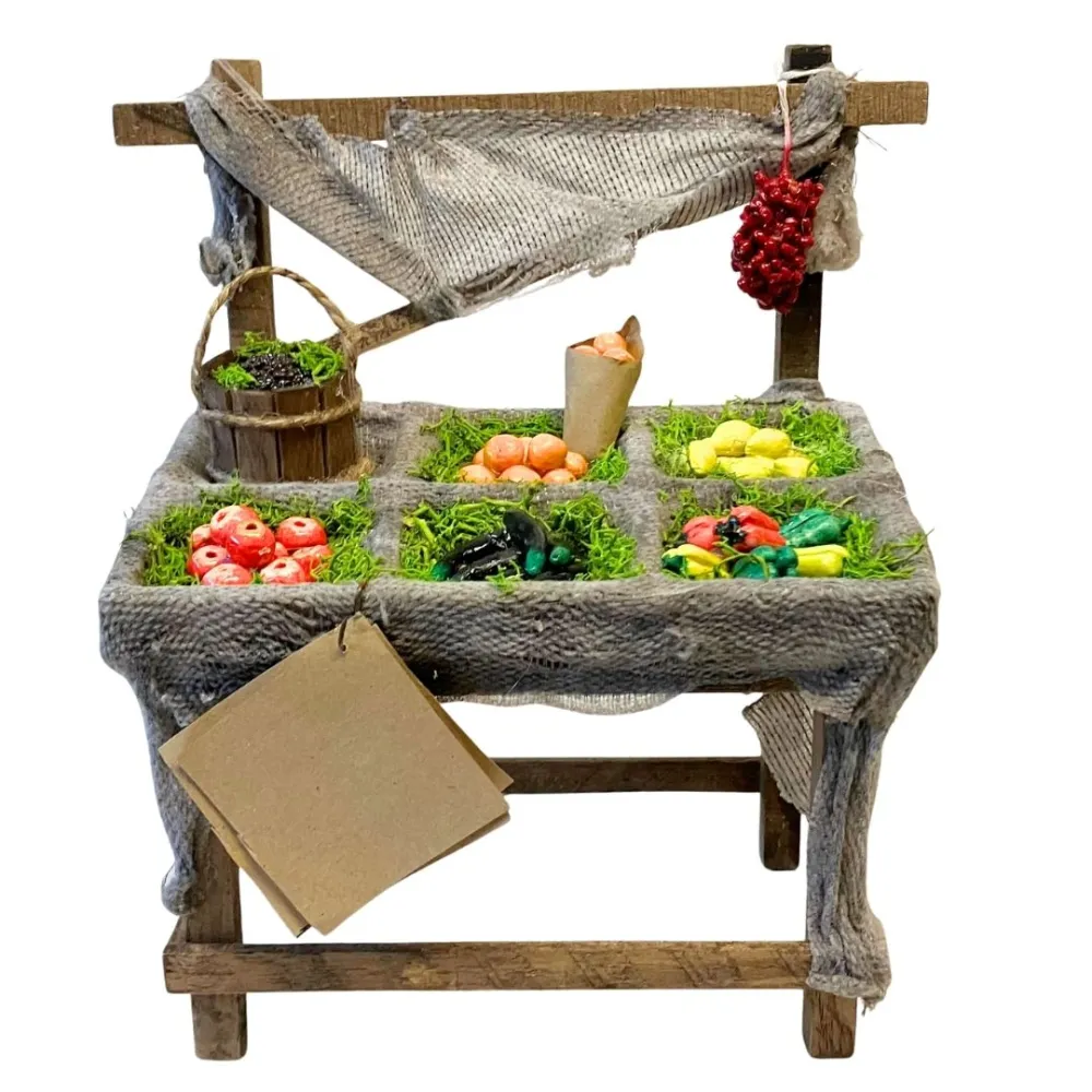 Wooden Market Stall for 25–30 cm Nativity Figures