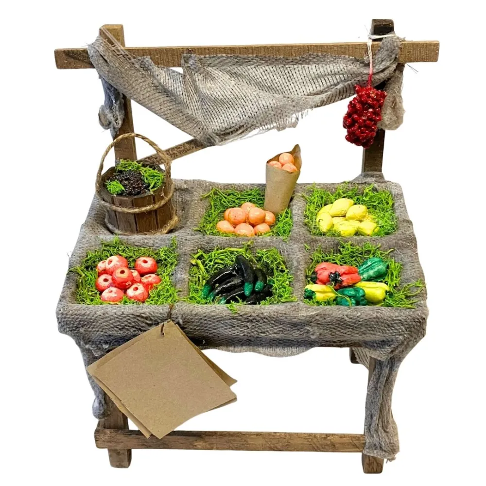 Wooden Market Stall for 25–30 cm Nativity Figures