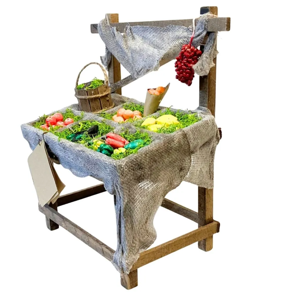 Wooden Market Stall for 25–30 cm Nativity Figures