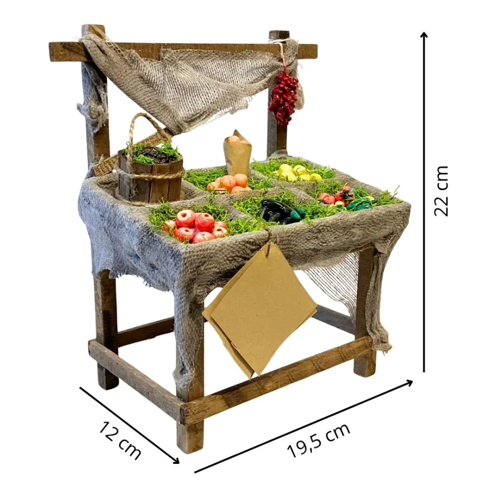 Wooden Market Stall for 25–30 cm Nativity Figures