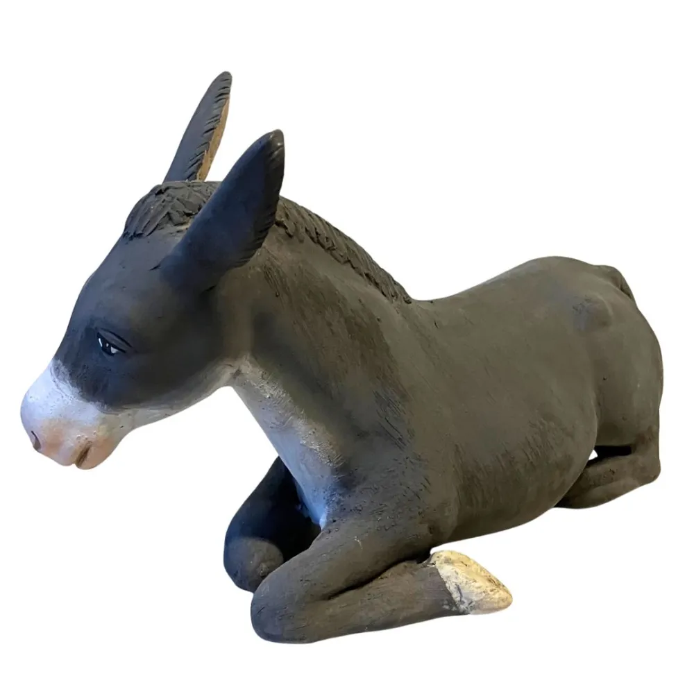 Terracotta Donkey for 25–30 cm Nativity Figures