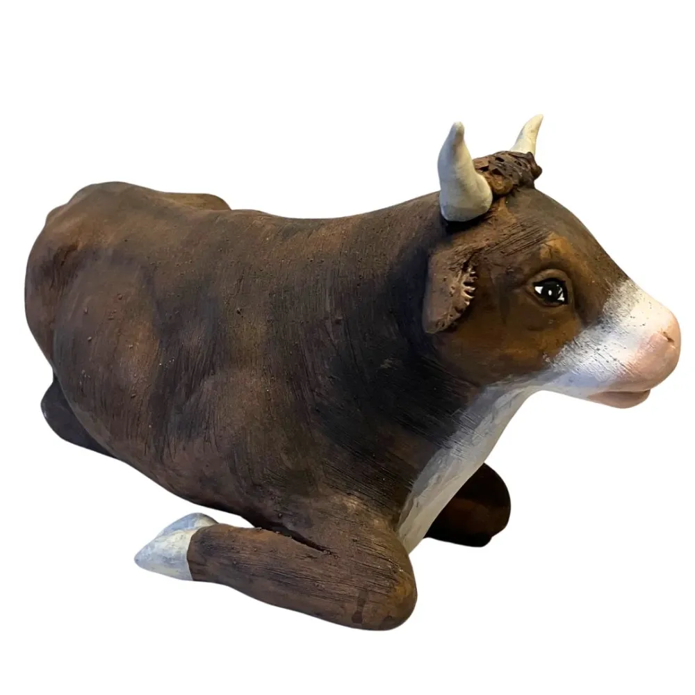 Terracotta Ox for 25–30 cm Nativity Figures