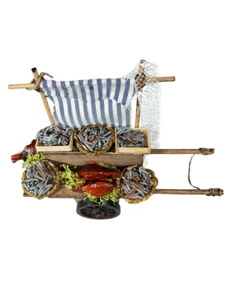 Carretto con pesce per statue da 8-10 cm