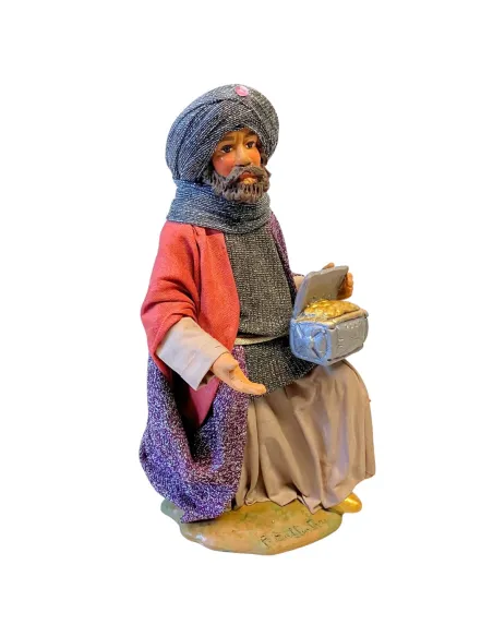 Terracotta Wise Man Bearing Gold for 25 cm Nativity Figures