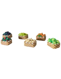 Set of 6 Resin Baskets with Vegetables for 20–25 cm Nativity Figures