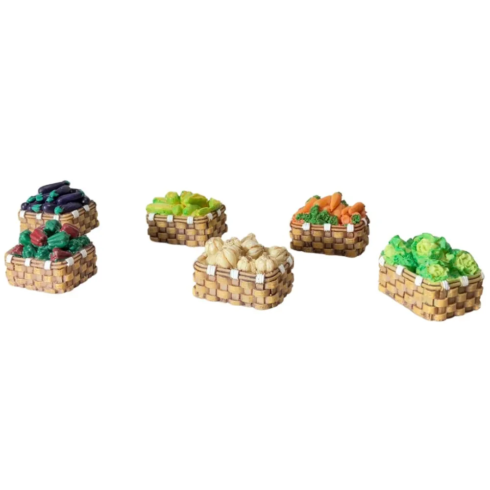 Set 6 ceste verdura e ortaggi per statue da 20-25 cm
