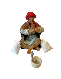 Incantatore di serpenti in terracotta per statue da 25 cm 2