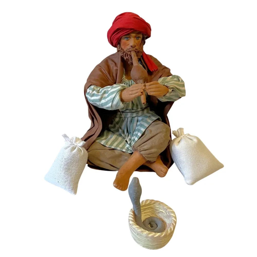 Terracotta Snake Charmer for 25 cm Nativity Figures