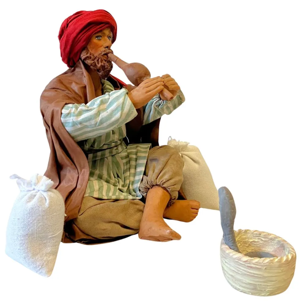 Terracotta Snake Charmer for 25 cm Nativity Figures