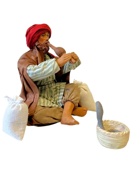 Terracotta Snake Charmer for 25 cm Nativity Figures