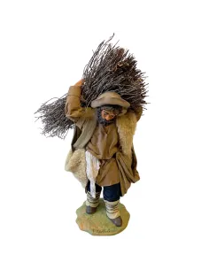 25 cm Terracotta Man Carrying Firewood Bundle 2