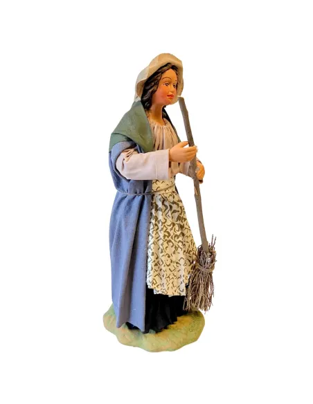 Donna con scopa in terracotta 25 cm
