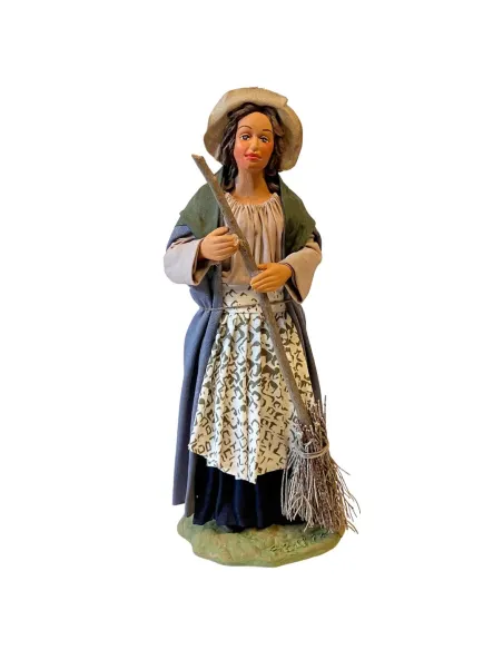 25 cm Terracotta Woman with Broom