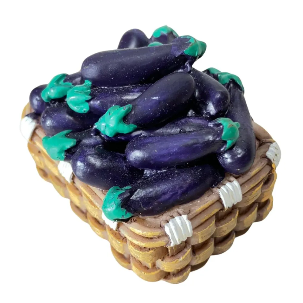 Set of 6 Resin Baskets with Vegetables for 20–25 cm Nativity Figures