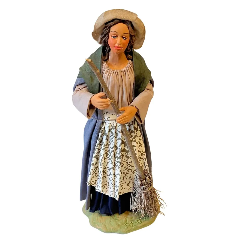 25 cm Terracotta Woman with Broom